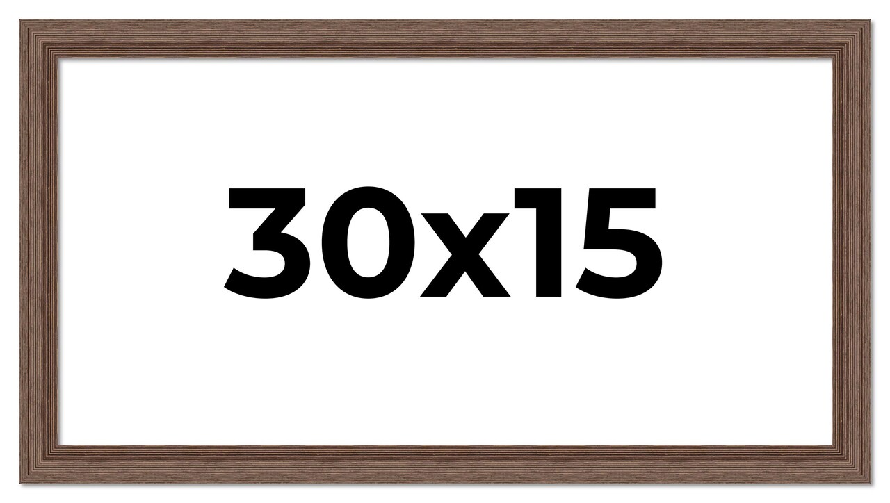 30x15 Wide Barnwood Picture Frame with UV-Resistant Acrylic & Acid Free Backing, Available in 6 Paint Finishes - Grey, Brown, White, and Black